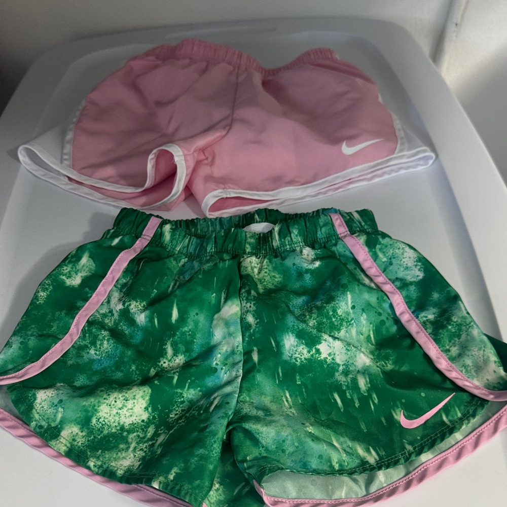 Nike Pink and Green Shorts Duo